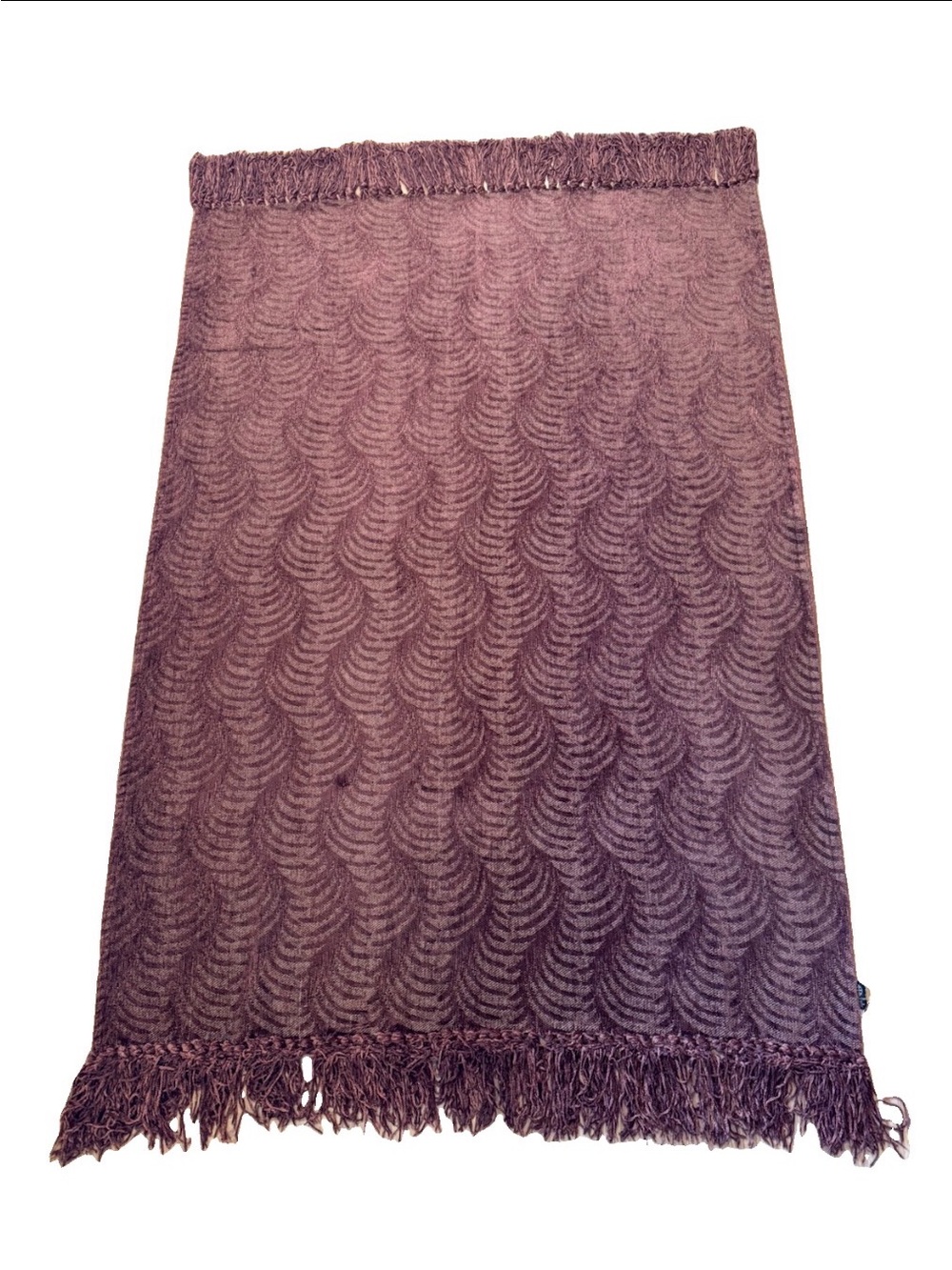 Kennebunk Home Throw Blanket Mauve Plum Textured Wave Woven Fringe 46x 64” Cozy